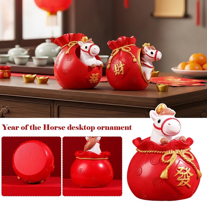 Year of the Horse Resin Desktop Ornament – 3 Sizes Chinese Zodiac Wealth Figurine, High-Precision Collectible Decor for Home Office, New Year Corporate Gift  (Style A) - Image 2